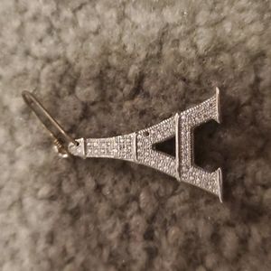 Dimond detailed Eifel tower dangle earrings